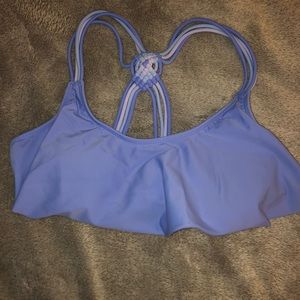 Flouncy blue bikini top